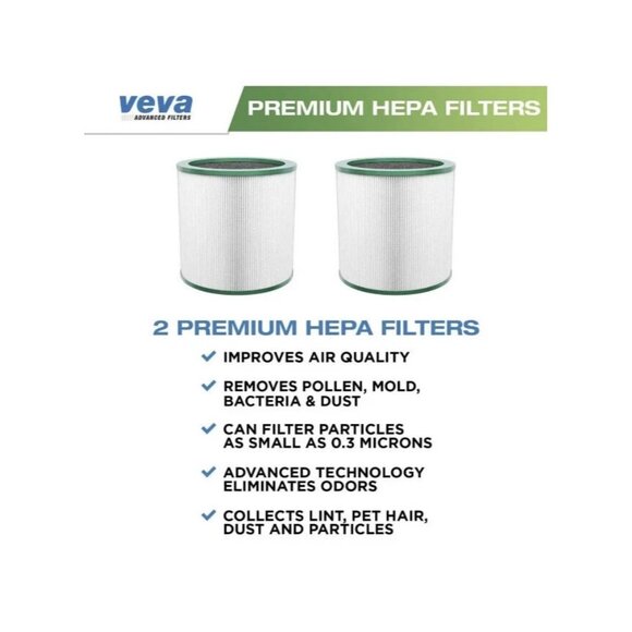 Veva Premium HEPA Filter Replacement 2 Pack Clean Air Purifier Round Ring Value - Picture 2 of 4